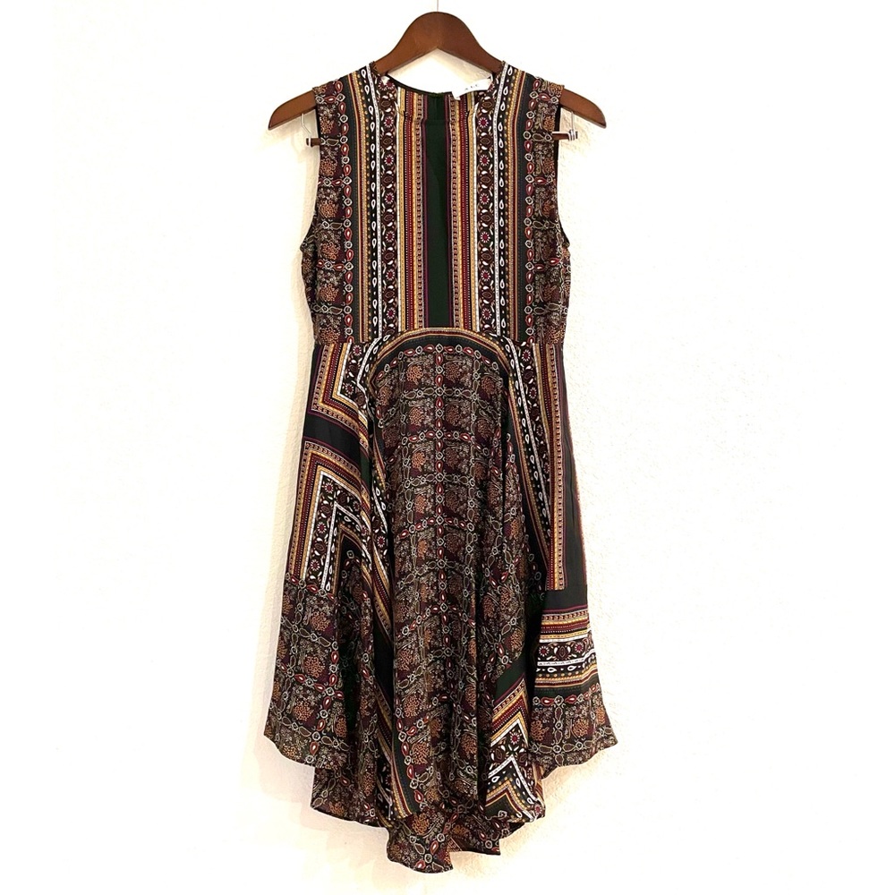 NEW A.L.C. Silk-Crepe Scarf Print Sleeveless Dress Size 2 - Picture 6 of 11
